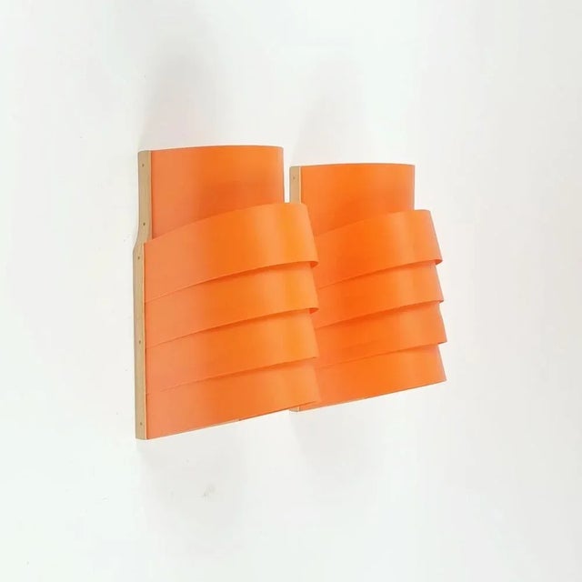 Stunning pair of scandinavian wall lights/sconces designed by hans-agne jakobsson for ellysett (sweden, 1970s). Model v...