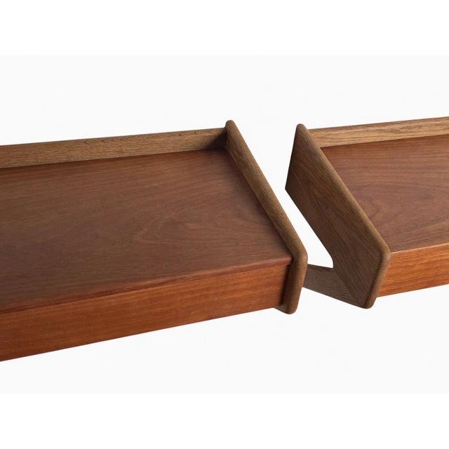 Teak and Oak Floating Night Stands by Sigfred Omann for Ølholm, 1960s, Set of 2 For Sale - Image 5 of 12