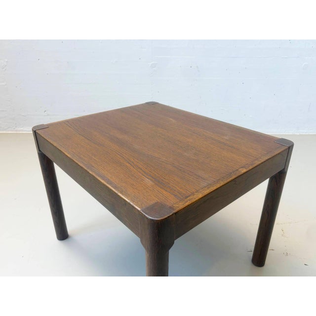 Vintage Square Side Table in Oak, 1970s For Sale - Image 6 of 8