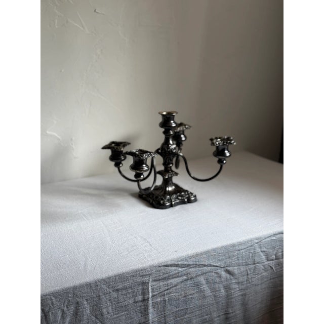 Silver Antique Gorham Silverplated 5-Arm Candelabra For Sale - Image 8 of 10