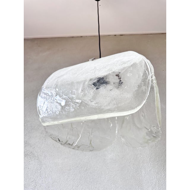 White Vintage Pendant Light in Glass from Kalmar, 1970s For Sale - Image 8 of 17