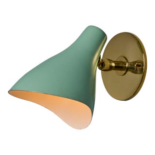 1950s Gino Sarfatti Model #10 Sconce for Arteluce in Green For Sale