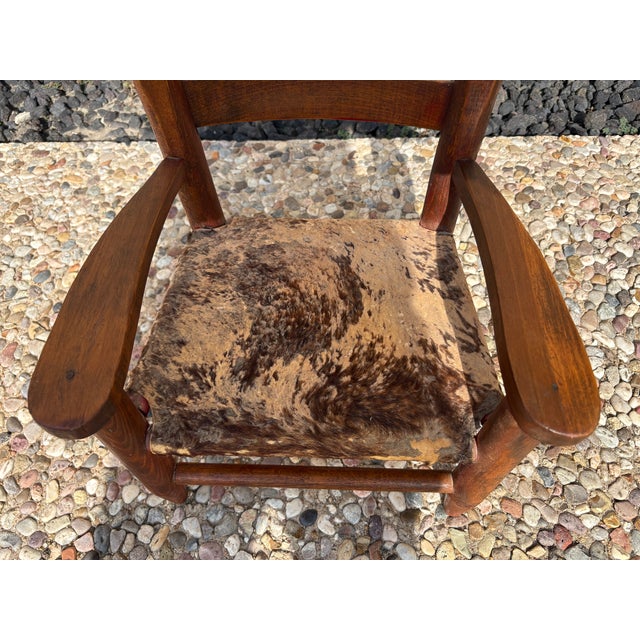 Vintage Children's Chair With Hide Upholstery For Sale - Image 4 of 11