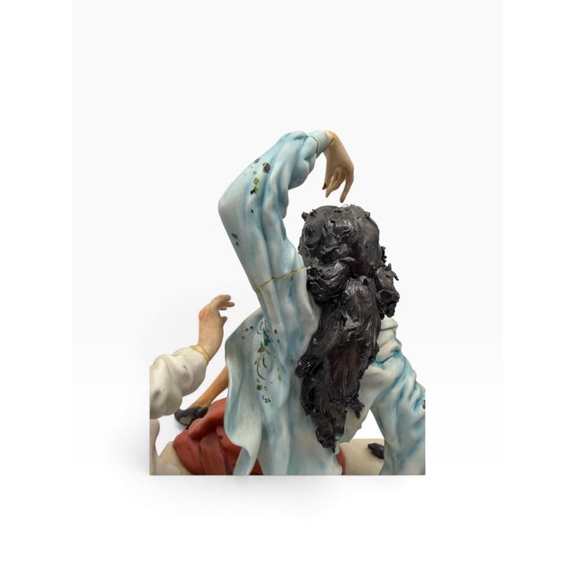 Vintage Mid-Century Italian Capodimonte Porcelain Sculpture "La Paziente" by Tiziano Galli for Stefanello Studio For Sale In West Palm - Image 6 of 9