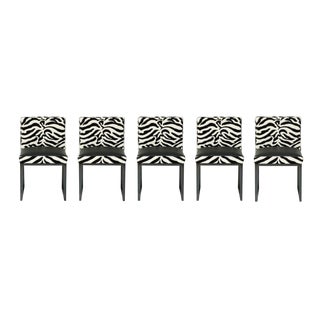 Zebra Desiron Dining Chairs - Set of 5 For Sale