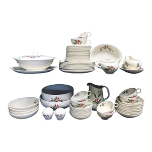 1940s "Woodvine" Pattern Dinnerware - Set of 61 Pieces