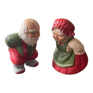 Vintage Mr. & Mrs. Santa Claus Warm Buns Figures-a Pair For Sale