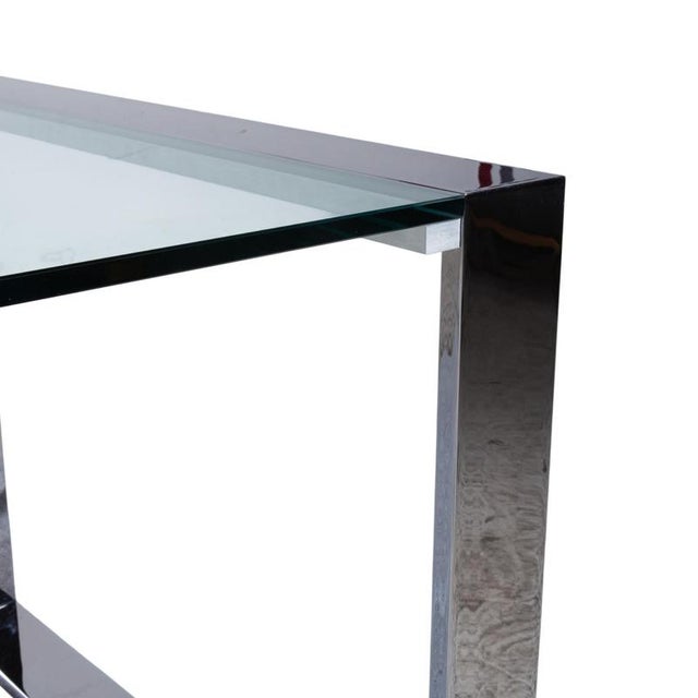 Swing Dining Table and Chairs in Leather and Glass from Tonon, Set of 7 For Sale - Image 9 of 18