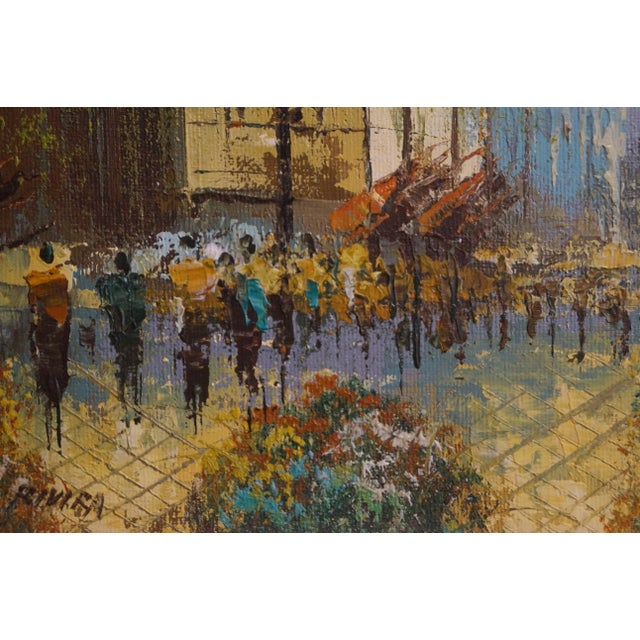 Mid Century French Street Painting Signed Rivira For Sale In San Antonio - Image 6 of 11