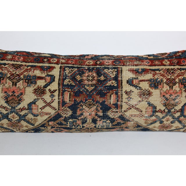 Early 20th Century Antique Handmade Tribal Rug Pillow Cushion Cover -14'' X 41'' For Sale - Image 5 of 11