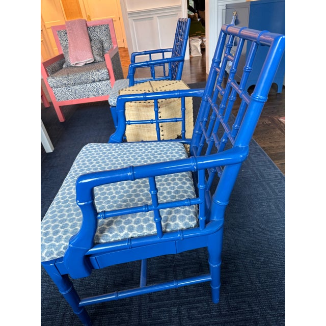 Wood Custom Set of 2 Kravet Fabric Chippendale Chairs For Sale - Image 7 of 10