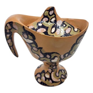 Vintage Covered Bowl in Ceramic by Gabrielle Mackiewicz, France, 1960 For Sale