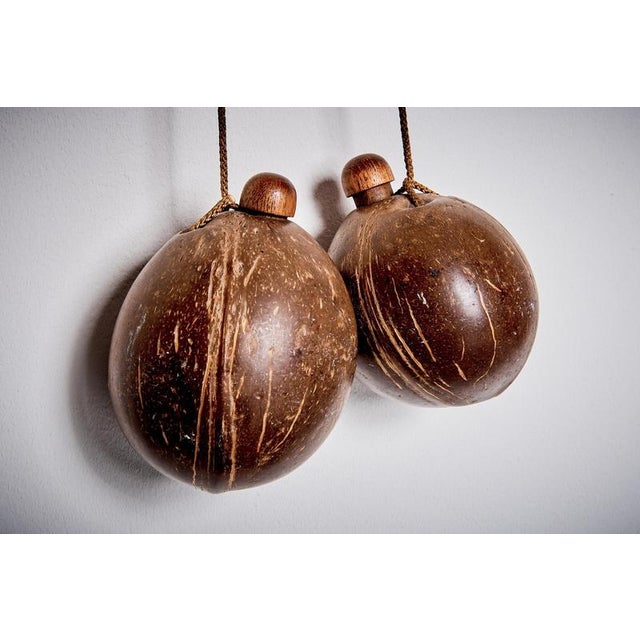 Large Adjustable Teak Coconut Wall Light with Counterweights attributed to Ruprecht Skrip, 1950s For Sale - Image 12 of 16