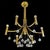 Gold Modern Brass Chandelier attributed to Gaetano Sciolari, 1970s For Sale - Image 8 of 8