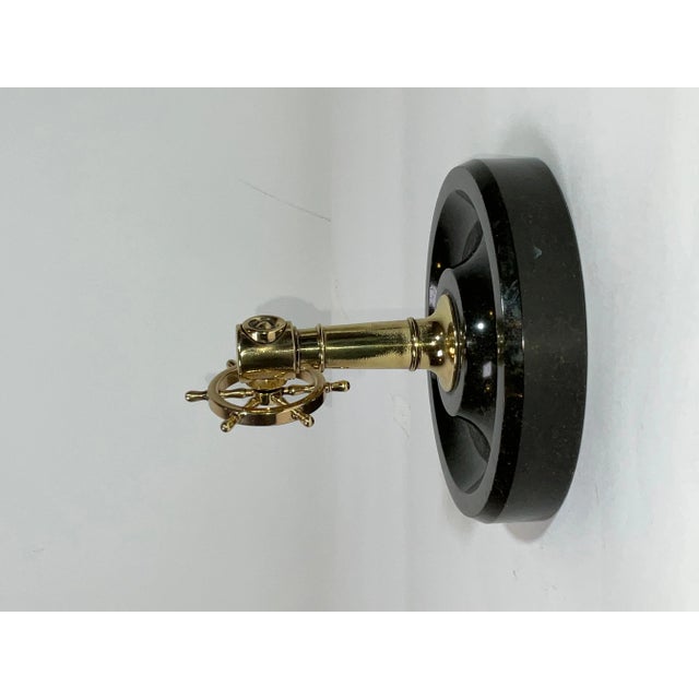 Solid Brass Antique Ship Wheel Cigar Cutter For Sale In Boston - Image 6 of 8