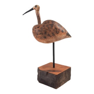 Hand Carved Folk Art Sandpiper Decoy For Sale