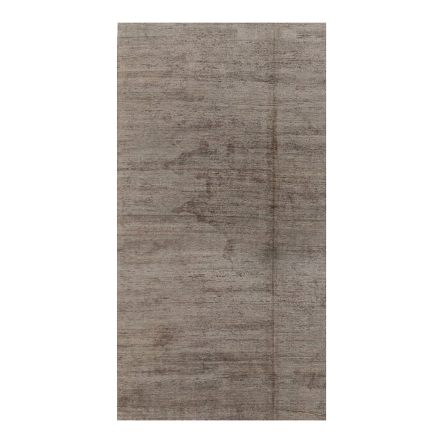 Rug & Kilim’s Modern Textural Rug in Neutral Taupe and Gray Tone-on-Tone -10x19 For Sale