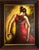 Expressive Spanish Flamenco Dancer Oil Painting in Red and Gold, Early 21st Century For Sale - Image 12 of 12