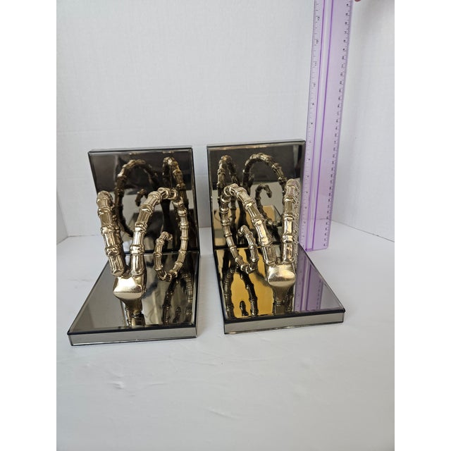 These are dramatic and beautiful Ibex bookends. They are mirrored on each base and have a mirrored, flat back that braces...