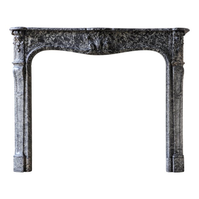 Large Antique Dutch Fireplace Mantel in St. Anne Marble For Sale