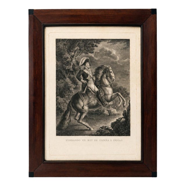 Tmãs Lopes, Ferdinand VII King of Spain and the Indies, 20th Century, 1920s, Engraving For Sale