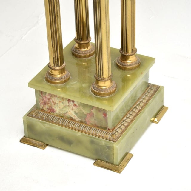 Antique French Onyx and Brass Plant Stand Column, 1900s For Sale - Image 9 of 11