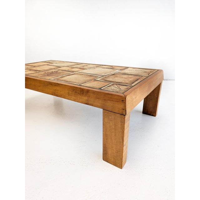 Brutalist Vintage Ceramic Tile Coffee Table, 1960s For Sale - Image 3 of 4