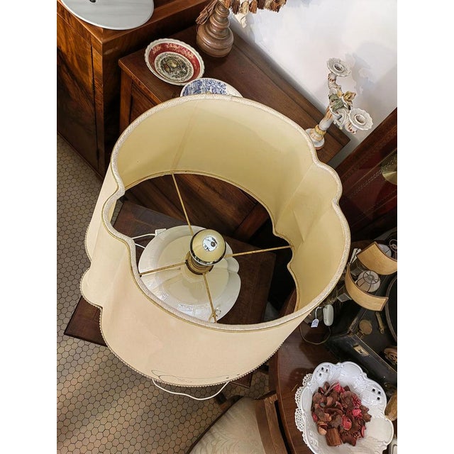 Vintage Table Lamp in Hand Painted Ceramic and Brass, Italy, 1950s For Sale - Image 11 of 15