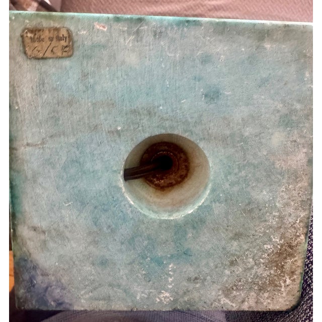 Pair of Mid-Century Italian Turquoise Stone Table Lamps For Sale - Image 4 of 5
