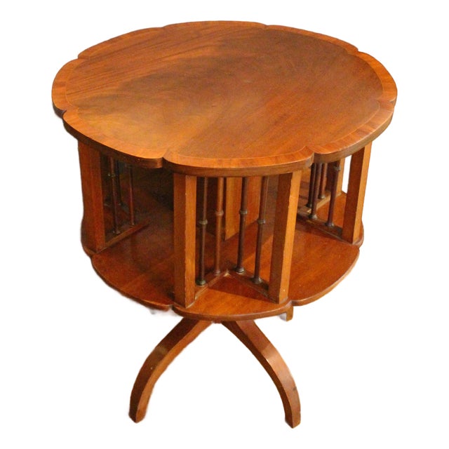 Early 20th Century English Revolving Bookcase Side Table For Sale
