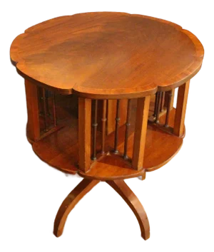 Early 20th Century English Revolving Bookcase Side Table