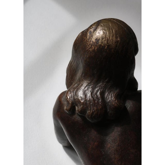 Woman Sculpture Patinated Bronze attributed to Johannes Hansen, Denmark, 1940s For Sale - Image 15 of 18