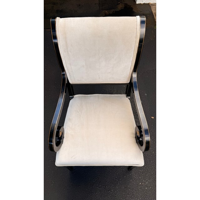 Late 20th Century 10 Kindel Neoclassical Dining Chairs With Scroll Arms – Newly Reupholstered For Sale - Image 12 of 15