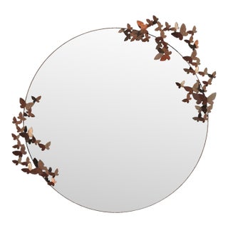 Tobacco Butterfly Mirror Lighter Version Wall Mirror For Sale