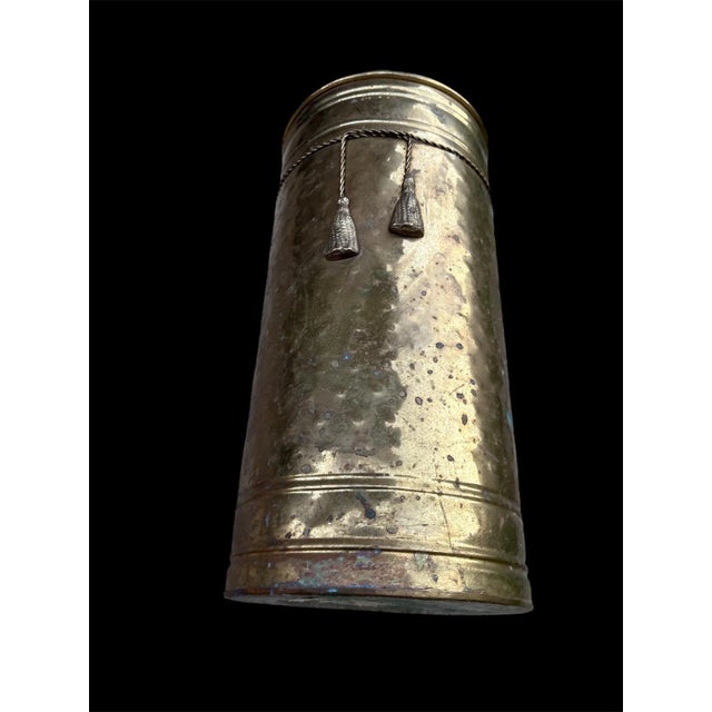 1970s Brass Bow Tie Umbrella Holder 13” For Sale In Dallas - Image 6 of 12