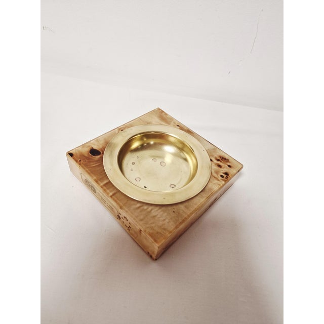 Table Lighter and Ashtray in Briar Wood and Brass from Emmebi, 1970s, Set of 2 For Sale - Image 18 of 18