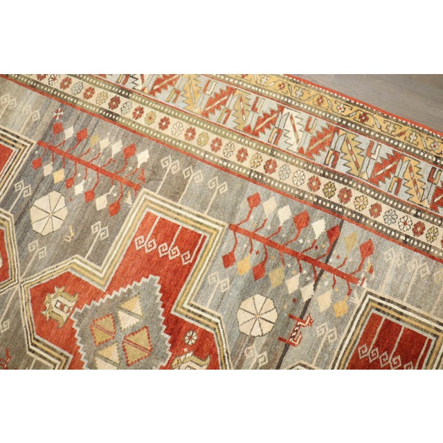 Textile Antique Geometric Decorative Kazak Rug no. j5324 For Sale - Image 7 of 7