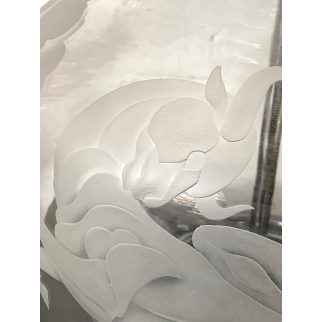 1960s Etched Glass Lamps - a Pair For Sale - Image 10 of 15