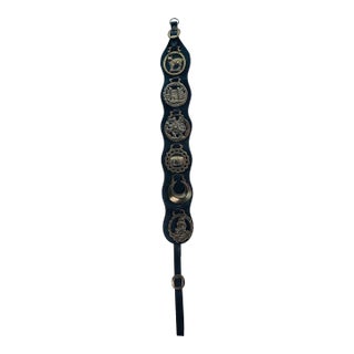 English Horse Brass and Leather Strap, 6 Medallions For Sale