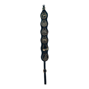 English Horse Brass and Leather Strap, 6 Medallions
