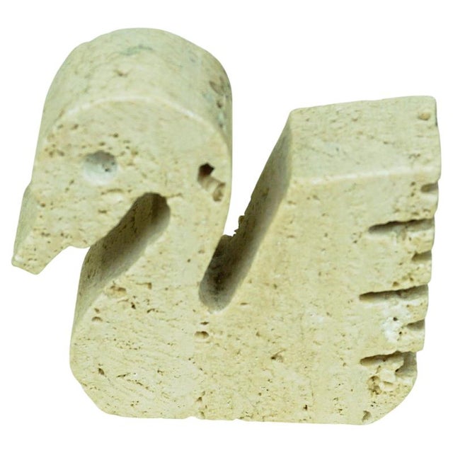 Italian Swan Sculpture in White Travertine by Enzo Mari for Fratelli Manelli, 1970s For Sale - Image 12 of 12