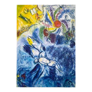 Marc Chagall Expressionist Offset Lithograph Print French Museum Poster " the Creation of Man " 1956
