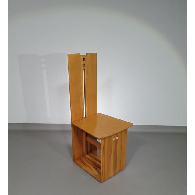 Mycene chair by Ferdinando Meccani for Meccani Arredamenti, 1978.Cherry chair. Dimensions 43.5 x 44 x H 106 cm