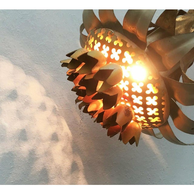 Mid-Century Italian Metal Sunflower Wall Lamp, 1960s For Sale - Image 9 of 18