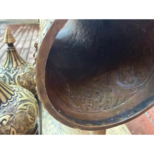 Hand Forged Brass Scroll Holder For Sale - Image 11 of 13