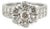 Vintage 18k White Gold Diamond Floret Ring, Size 5.5 For Sale