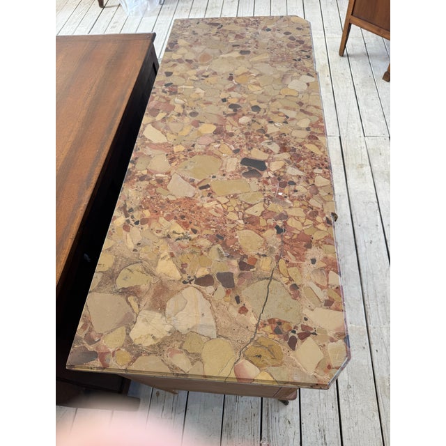 19th Century 19th Century French Louis XV Bleached Marble Top Chest of Drawer / Commode For Sale - Image 5 of 12