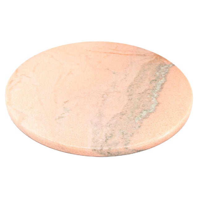 Round Pink Marble Cheese Plate For Sale