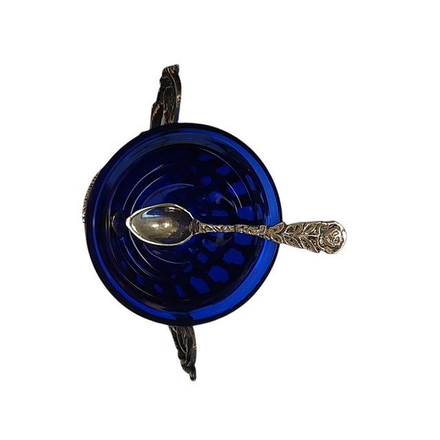 Traditional Late 19th Century German 800 Silver Salts Set With Spoons and Tray- 5 Pieces For Sale - Image 3 of 8