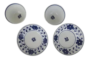 Staffordshire Cup & Saucer, Handle-less, Pair, 19th Century - Set of 4